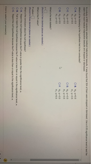 Solved In a study of 803 randomly selected medical