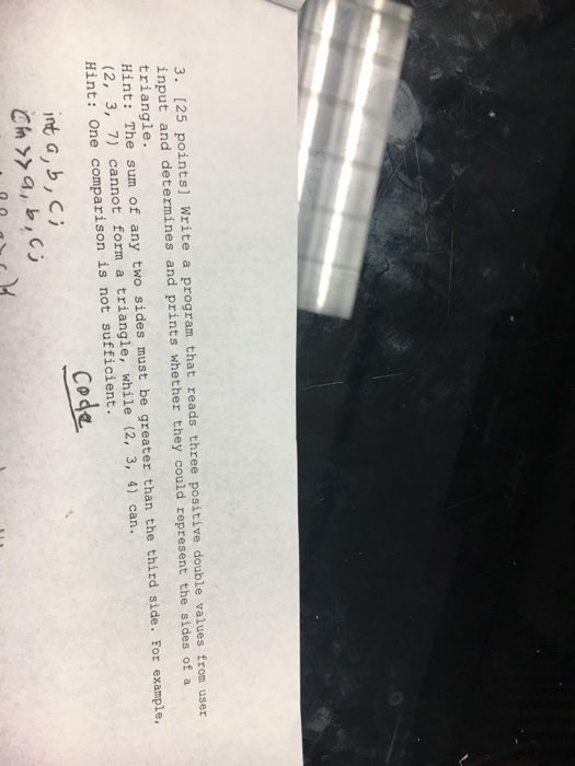 Solved 3. [25 points) Write a program that reads three | Chegg.com