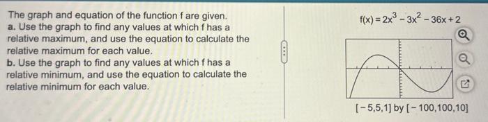 Solved The graph and equation of the function f are given. | Chegg.com