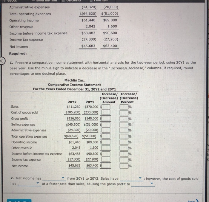 solved-horizontal-analysis-of-income-statement-for-20y2-chegg