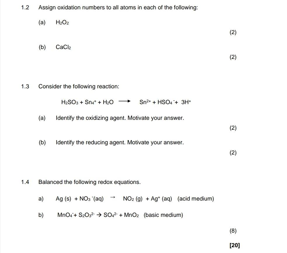 Solved 1.1 Balance the following equations: a) | Chegg.com