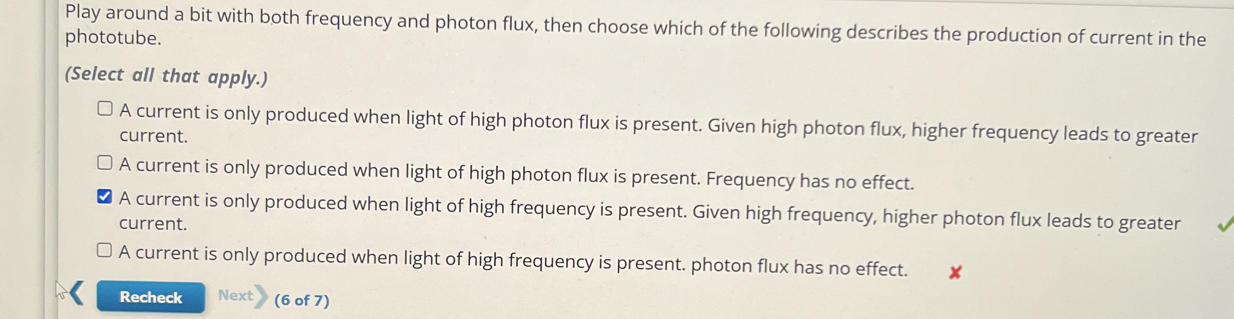 Solved Play around a bit with both frequency and photon | Chegg.com
