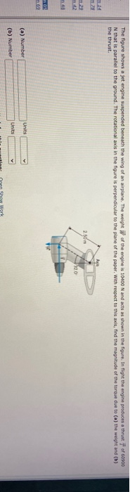 Solved The figure shows a jet engine suspended beneath the | Chegg.com
