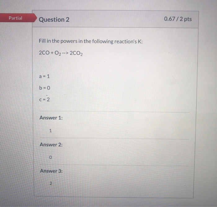 Solved Partial Question Pts Fill In The Powers In Chegg Com