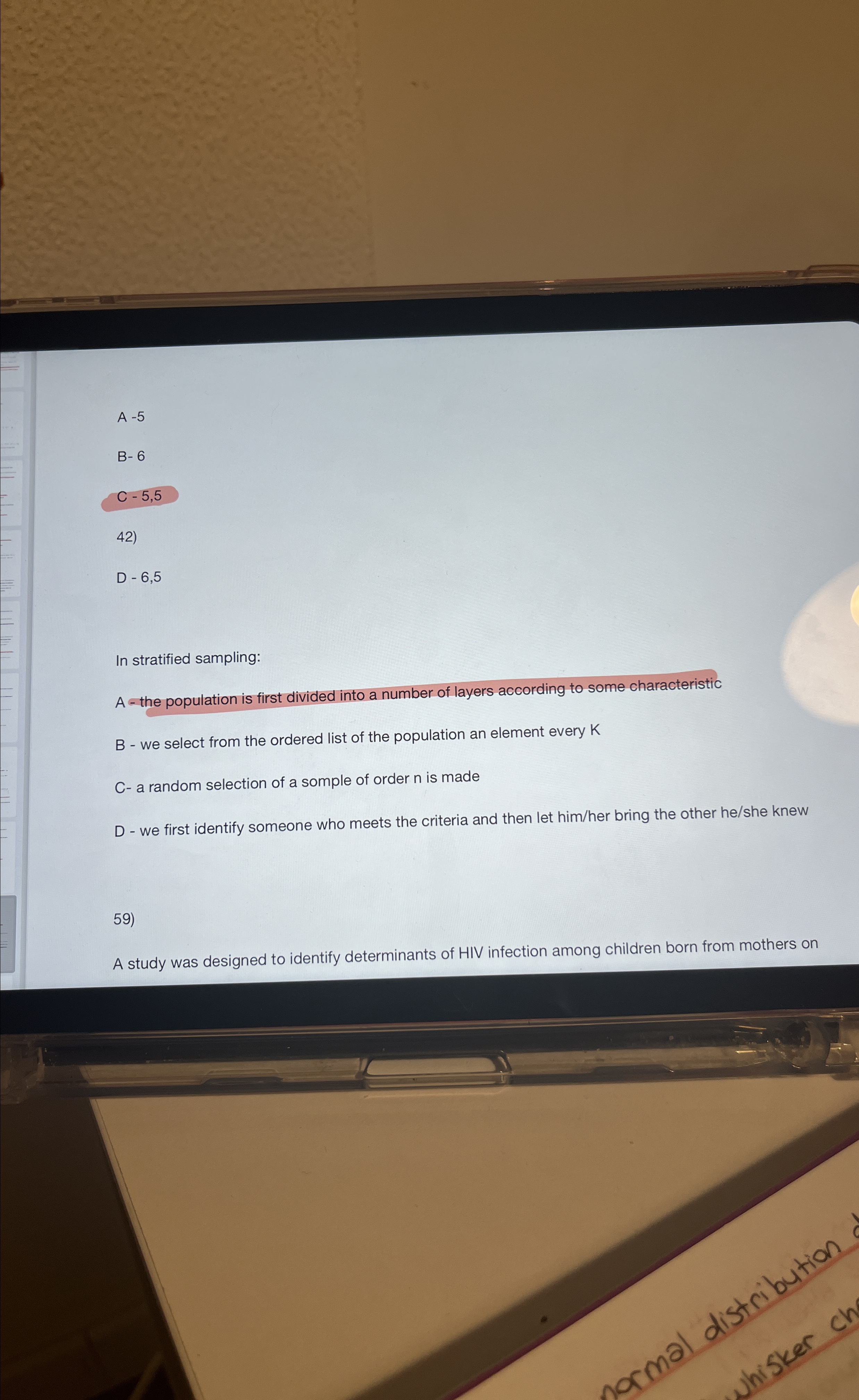 Solved A -5B- 6C -5,5D - 6,5In stratified sampling:A - ﻿the | Chegg.com