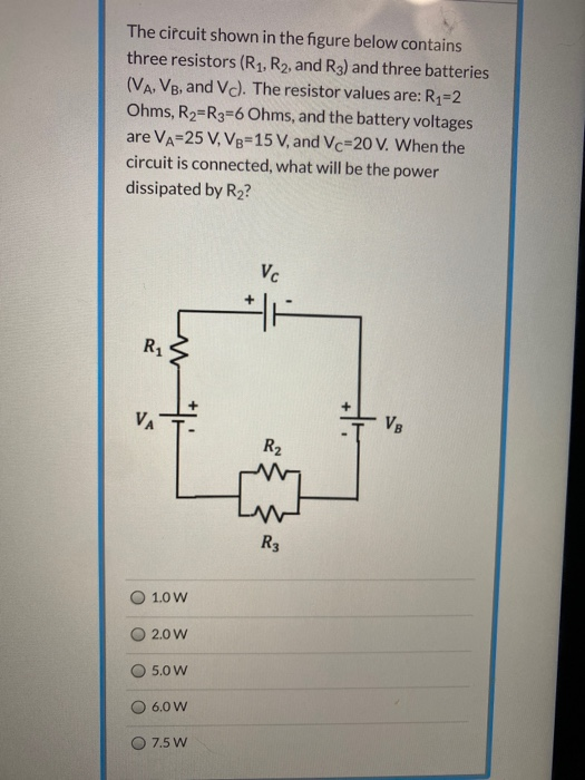 Solved The circuit shown in the figure below contains three | Chegg.com