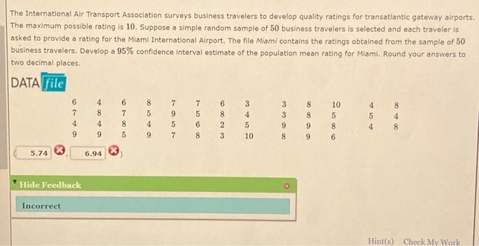 Solved The International Air Transport Association Surveys | Chegg.com