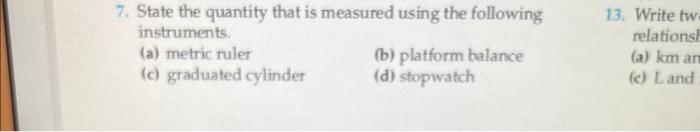 Solved 9. State the name and symbol for each of the | Chegg.com