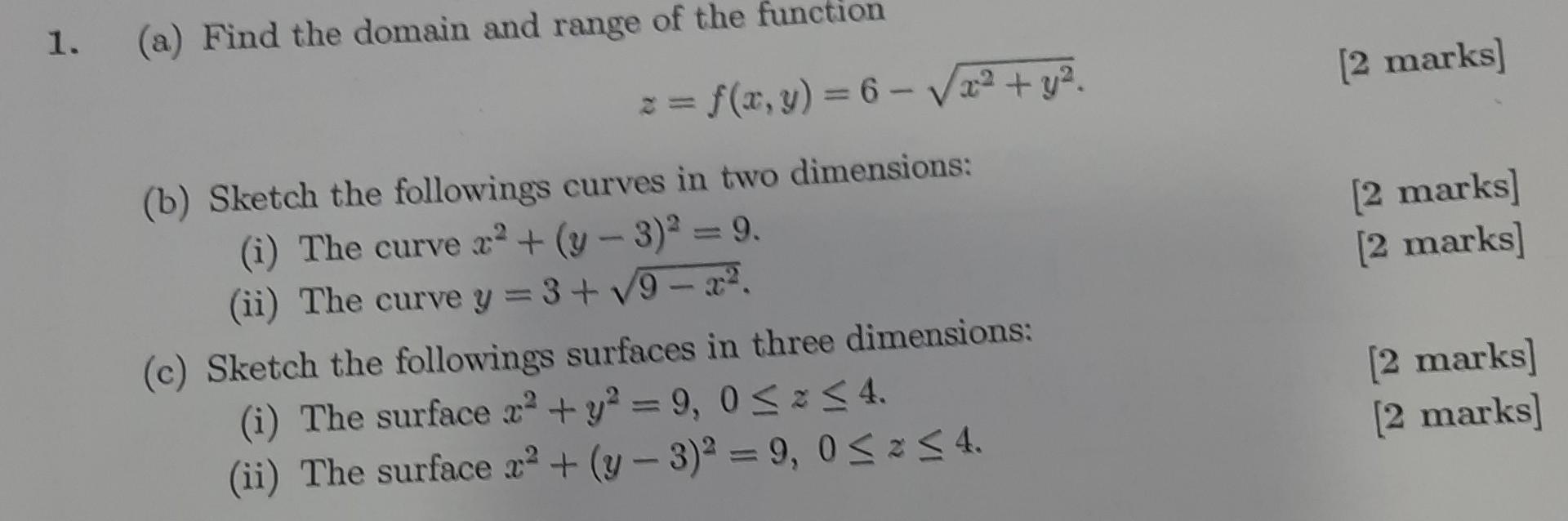 Solved (a) Find The Domain And Range Of The Function | Chegg.com