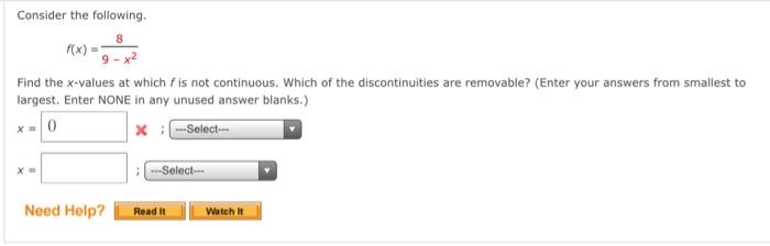 Solved Consider the following. Find the x-values at which | Chegg.com