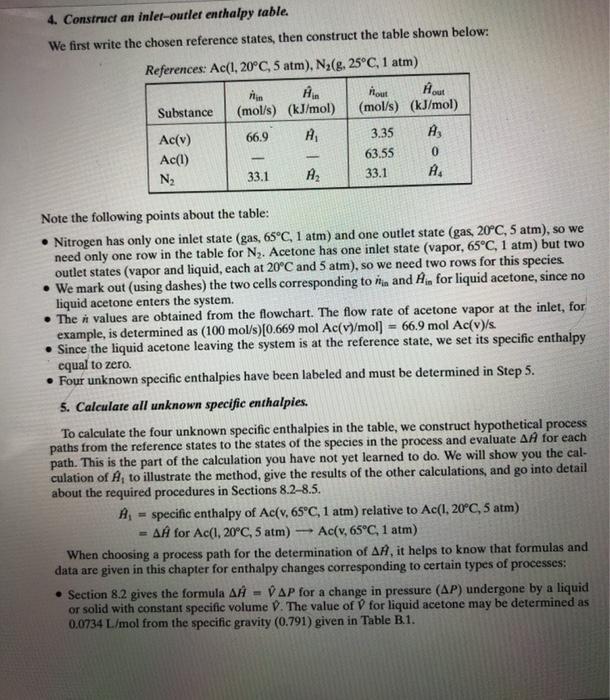 EXAMPLE 8.11 Energy Balance on a Condenser Acetone