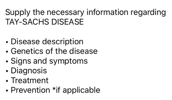 Tay-Sachs Disease: Signs and Symptoms