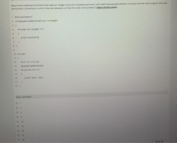 Solved Below lines implement a function that takes an | Chegg.com