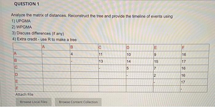 Solved QUESTION 1 Analyze the matrix of distances. | Chegg.com