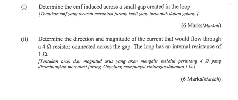 Solved (b) The square loop shown in Figure 4.1 is coplanar | Chegg.com