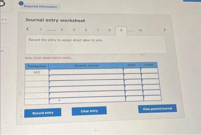 Solved Journal Entry Worksheet 1⋯⋯6 8 9 14 Record The Entry | Chegg.com