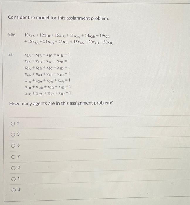 assignment problem constraint