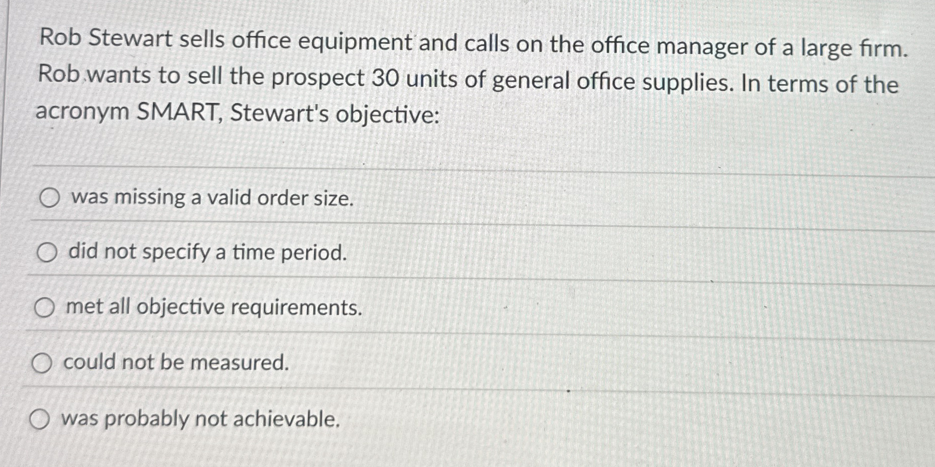 Solved Rob Stewart sells office equipment and calls on the