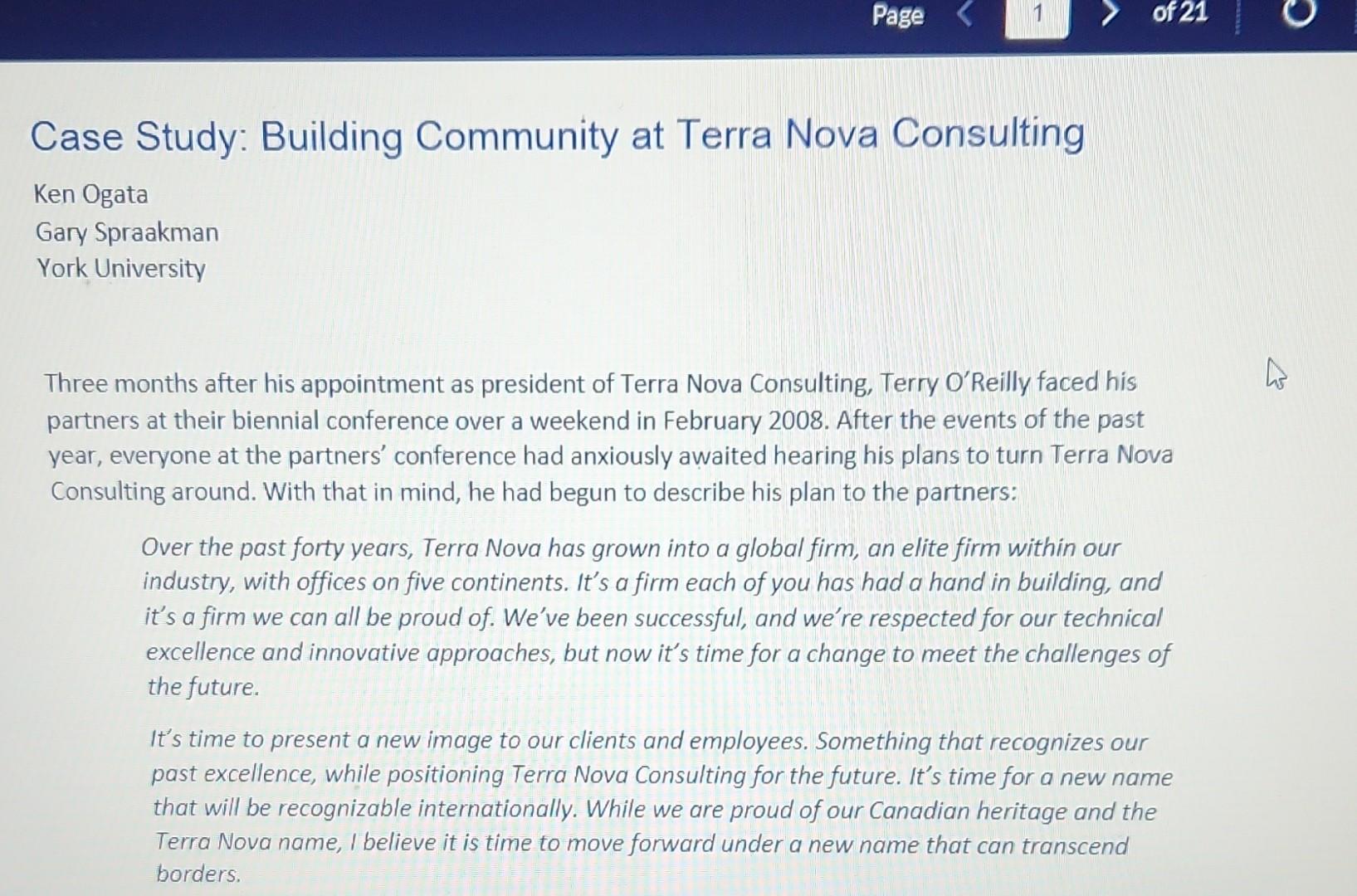 terra nova consulting case study