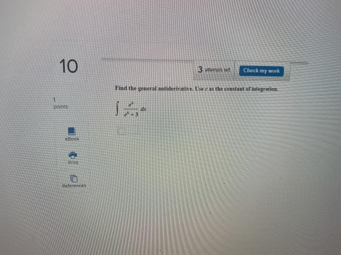 Solved 6 3 attempts left Check my work Find the general | Chegg.com
