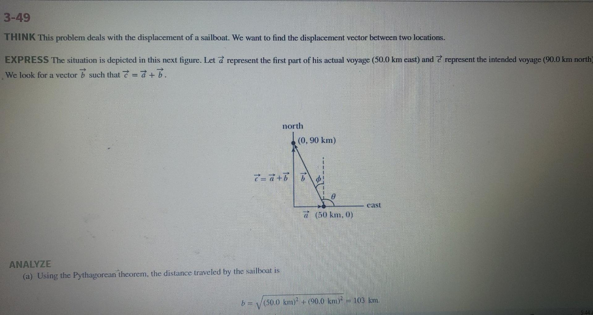 Solved 3-49 THINK This problem deals with the displacement | Chegg.com