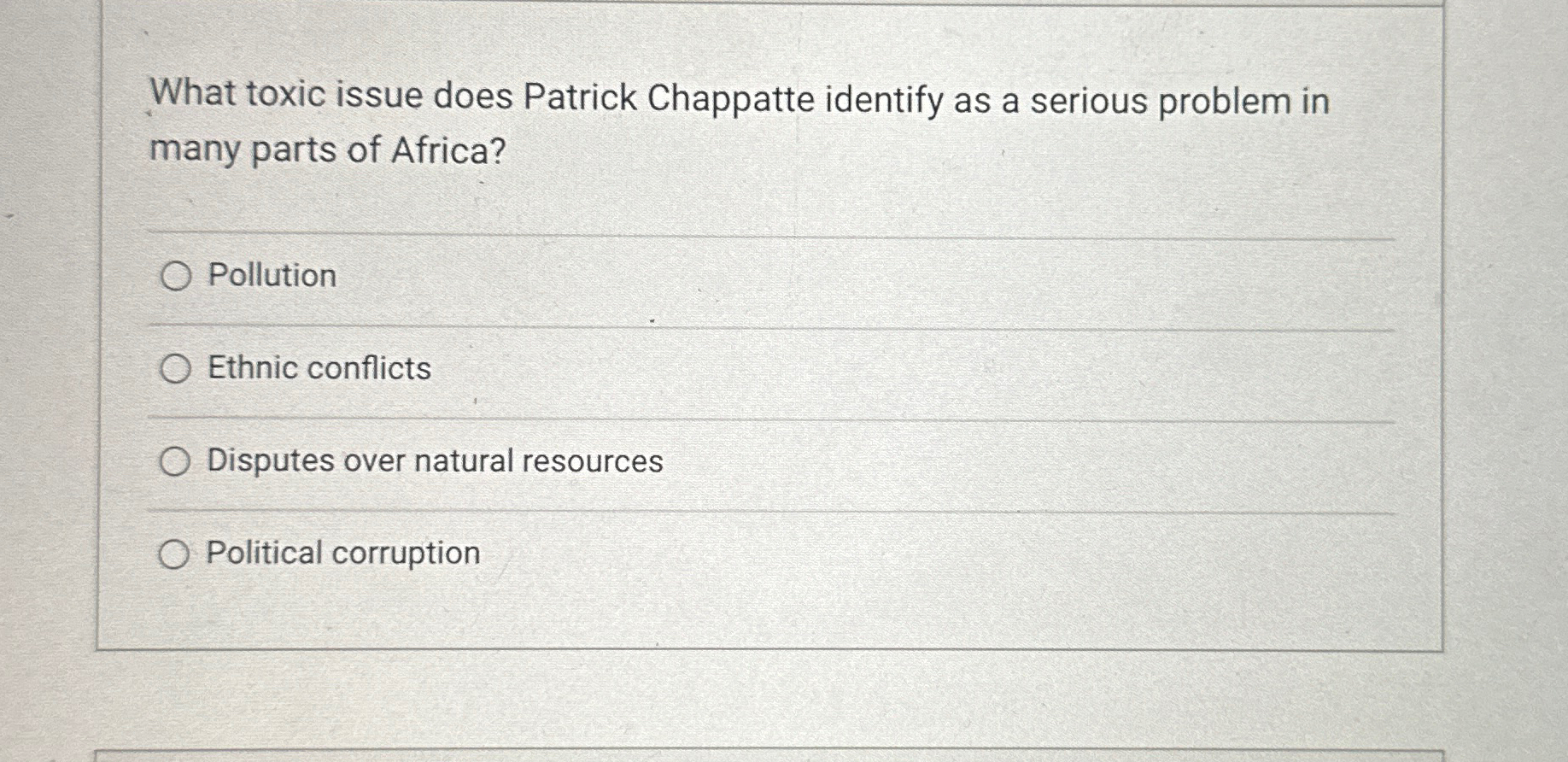 Solved What toxic issue does Patrick Chappatte identify as a | Chegg.com