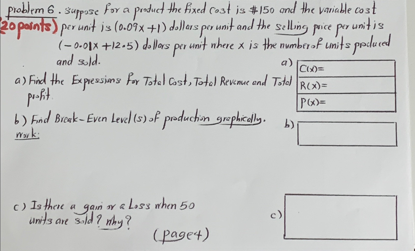 Solved problem 6 . ﻿suppose for a product the fixed cost is | Chegg.com