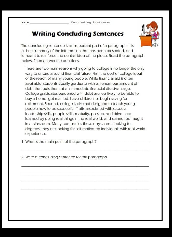 how do you write a concluding sentence