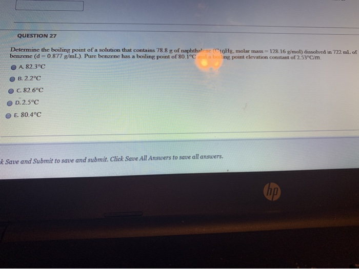 Solved QUESTION 27 Determine The Boiling Point Of A Solution | Chegg.com