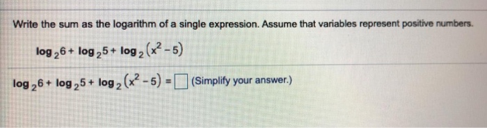 Solved Write the sum as the logarithm of a single | Chegg.com | Chegg.com