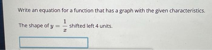 Solved Write an equation for a function that has a graph | Chegg.com