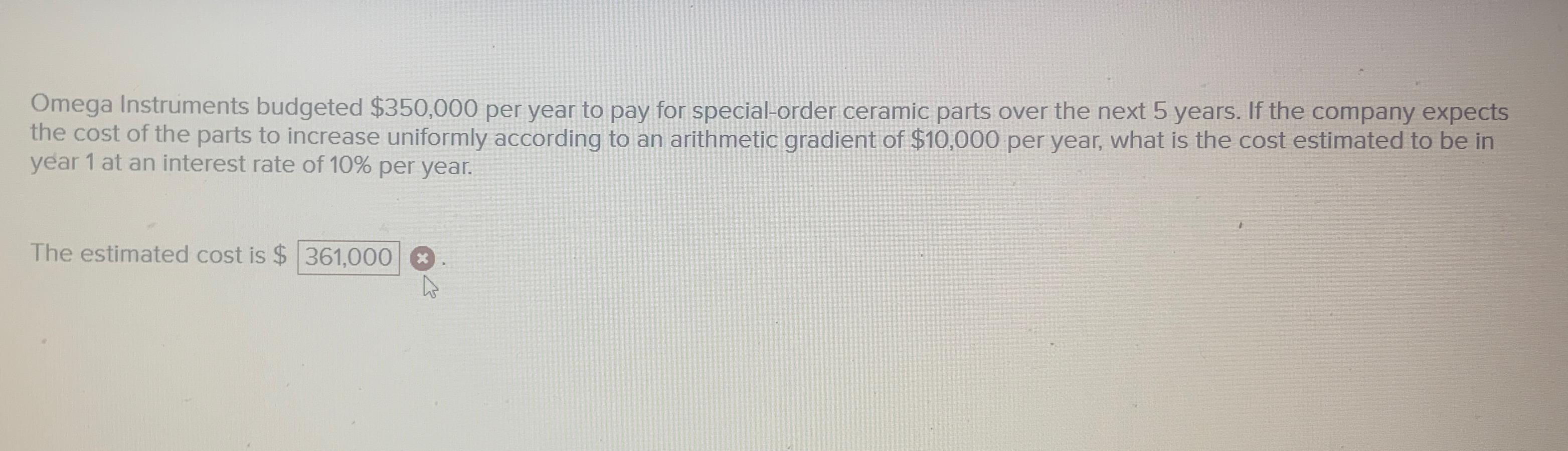 Solved Omega Instruments budgeted $350,000 ﻿per year to pay | Chegg.com