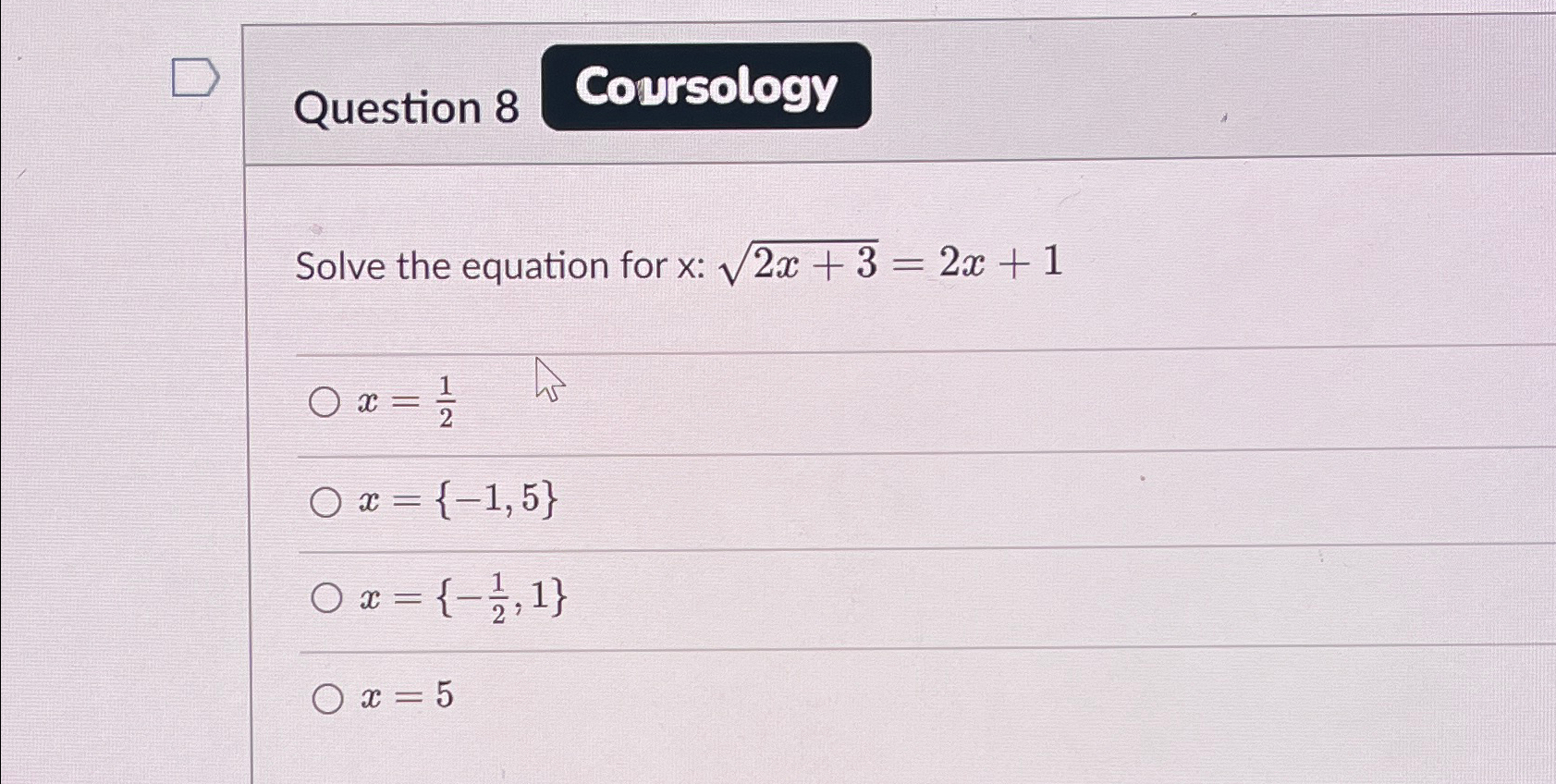 Solved Question 8Solve the equation for | Chegg.com