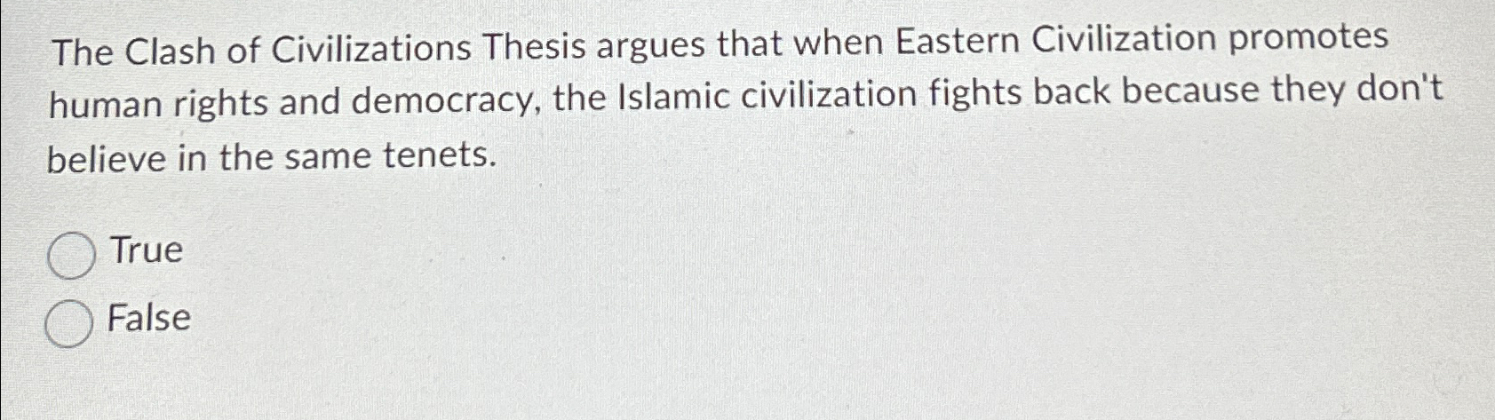 clash of civilizations thesis