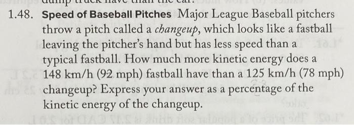 Solved 1.48. Speed of Baseball Pitches Major League Baseball