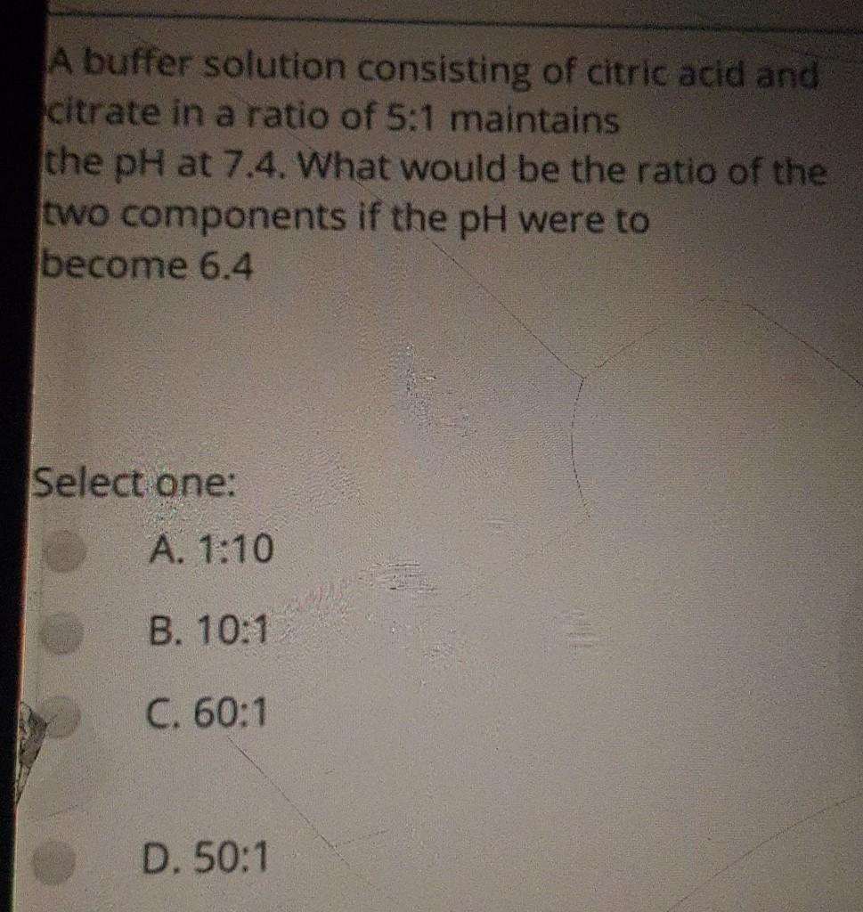 Solved A Buffer Solution Consisting Of Citric Acid And | Chegg.com