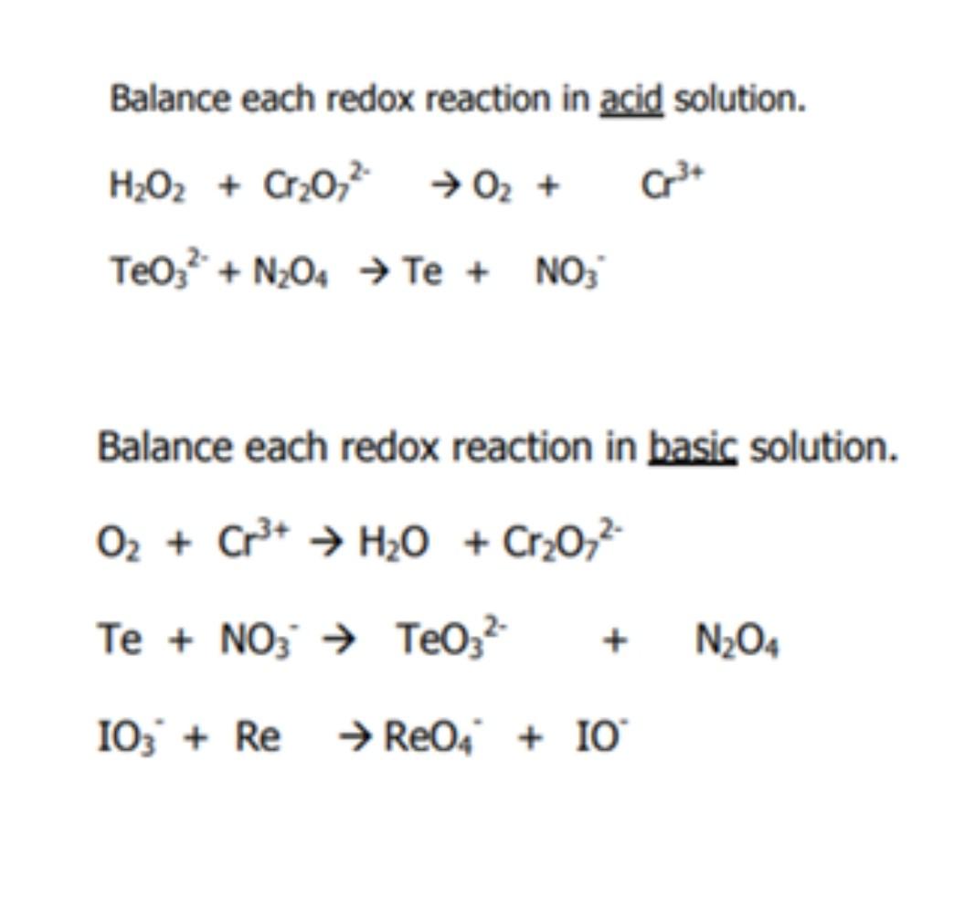 solved-balance-each-redox-reaction-in-acid-solution-cr3-chegg