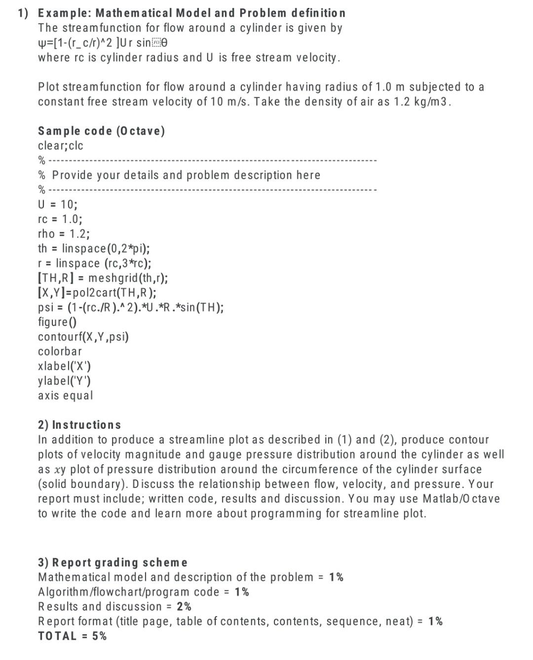 Solved 1) Example Mathematical model and Problem definition