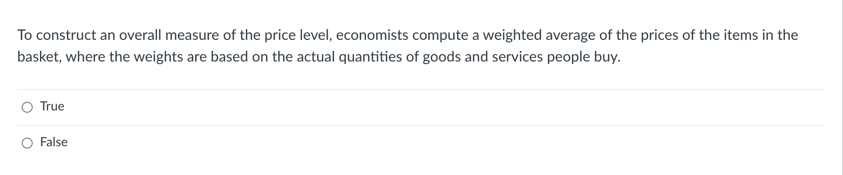 Solved To construct an overall measure of the price level, | Chegg.com
