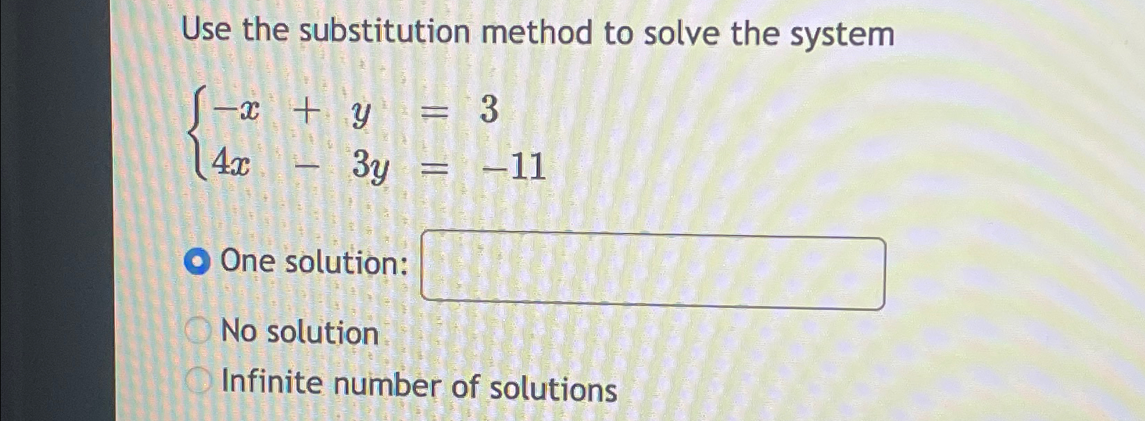 Solved Use the substitution method to solve the | Chegg.com