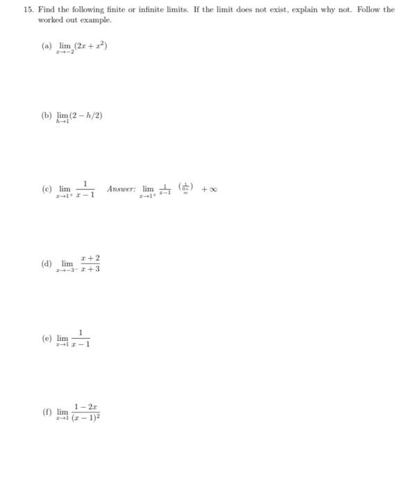 Solved 15. Find the following finite or infinite limits. If | Chegg.com