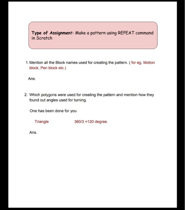 Type Of Assignment Make A Pattern Using Repeat Co Chegg Com