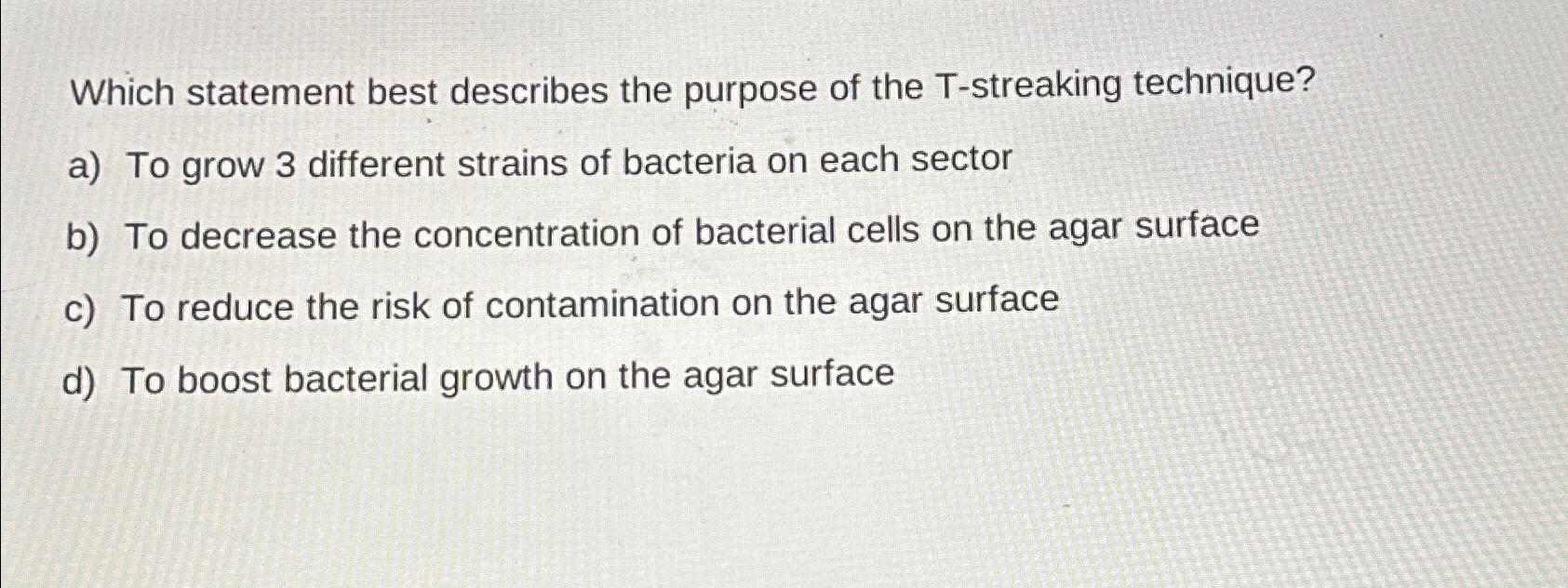 Solved Which statement best describes the purpose of the