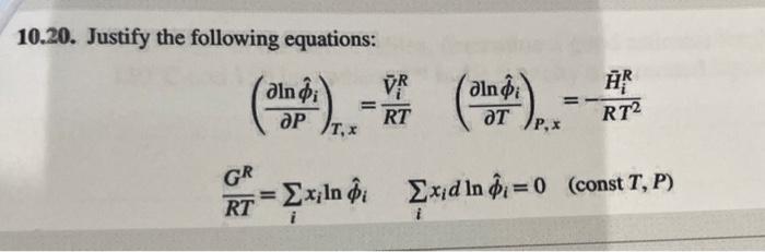 Solved 10.20. Justify the following equations: | Chegg.com