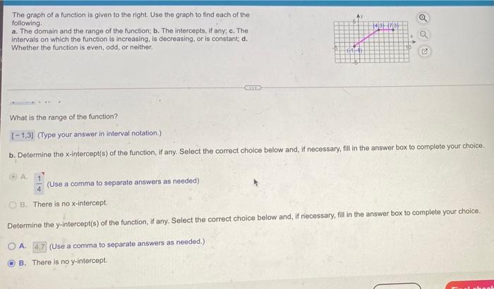 Solved The graph of a function is given to the right. Use | Chegg.com