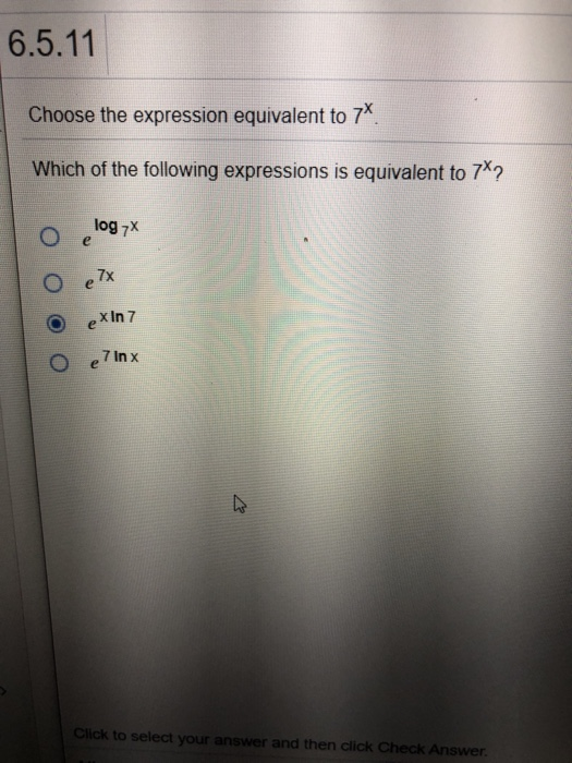 Solved 6.5.11 Choose The Expression Equivalent To 7% Which | Chegg.com Solved 6.5.11 Choose The Expression Equivalent To 7% Which | Chegg.com