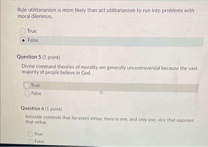 Solved Rule utilitarianism is more likely than act | Chegg.com