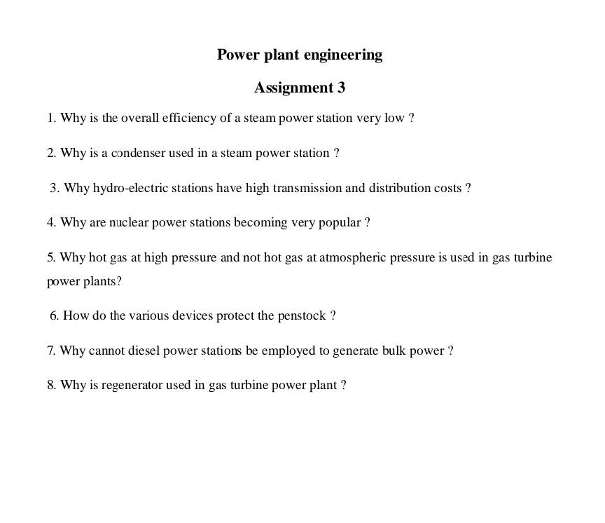 Solved 1 Why Is The Overall Efficiency Of A Steam Power Chegg Solved 1 Why Is The Overall Efficiency Of A Steam Power Chegg