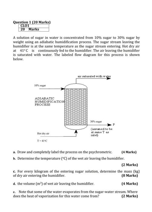 Solved A solution of sugar in water is concentrated from 10