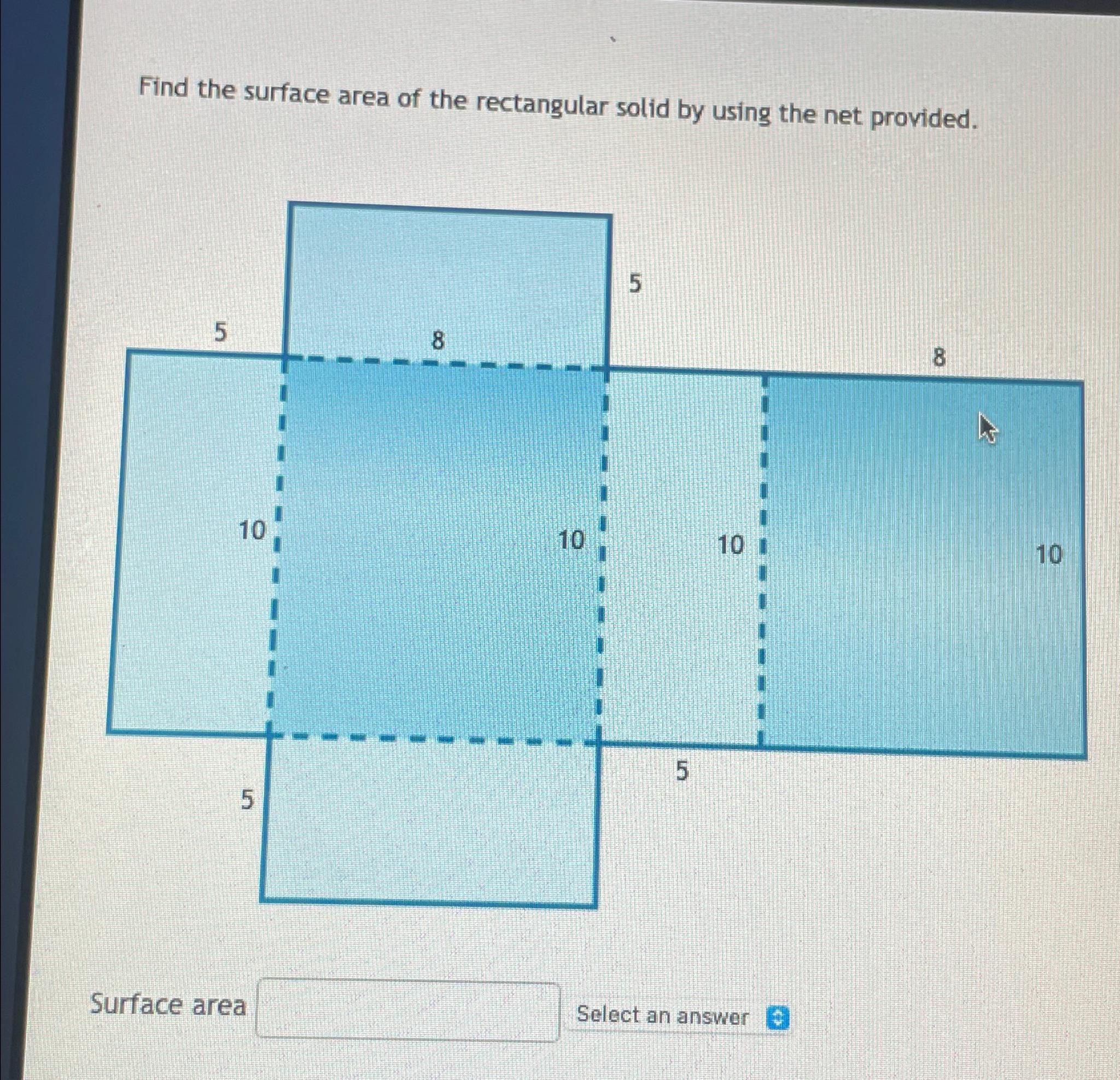 surface area of rectangular solid block